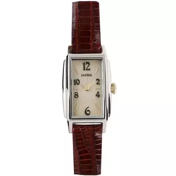 Солнечные часы LeClair из натуральной кожи ящерицы, Япония [LCREA], женские (ПРЯМОУГОЛЬНИК/Серебро, пояс/LC2002-SSTBR)