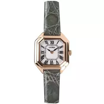 Солнечные часы LeClair из натуральной кожи крокодила, Япония [LCREA], женские (CARRE/Розовое золото, ремешок/LC2004-PGCSA)