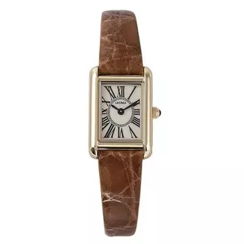 Солнечные часы, сделанные в Японии, ремень LeClair PARALLELA Gold из натуральной кожи крокодила [LCREA] для женщин LC2101-GPCMO