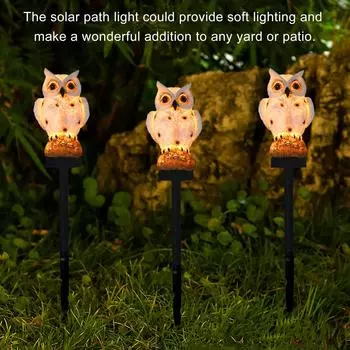 Солнечные дорожные фонари, уличные солнечные садовые фонари, дизайн совы, солнечный ландшафтный светильник для патио, двора, подъездной дороги