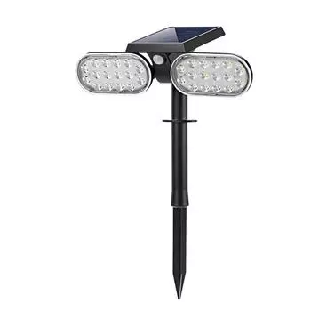 Солнечные двойные головки, уличные водонепроницаемые светодиоды, лампа для ландшафтного освещения, вращающаяся лампа для сада и двора белый