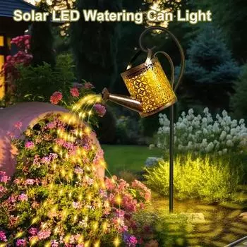 Солнечные феи лейки светильники винтажный металлический садовый декор уличный солнечный подвесной чайник водонепроницаемый украшение для виллы двор Without stand