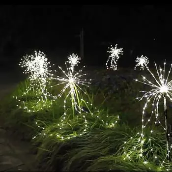 Солнечные фейерверки светодиодные фонари DIY заземленные фонари патио сад небольшой двор украшение водонепроницаемые уличные газонные фонари праздничный декор