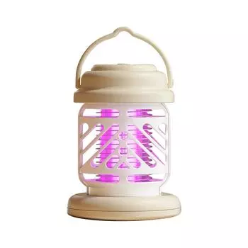 Солнечные фонари от комаров Бытовая физическая электрическая лампа от комаров Уличная водонепроницаемая садовая вилла Фиолетовый свет Лампы от комаров One Size бежевый