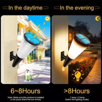 Солнечные фонари светодиодные светильники для уличного ограждения теплый белый/RGB садовое украшение затемнение фиксация цвета солнечные панели светильники