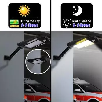 Солнечные фонари уличные 48 светодиодов датчик движения на солнечной батарее охранная лампа 3 режима водонепроницаемый солнечный прожектор для двора забор сад