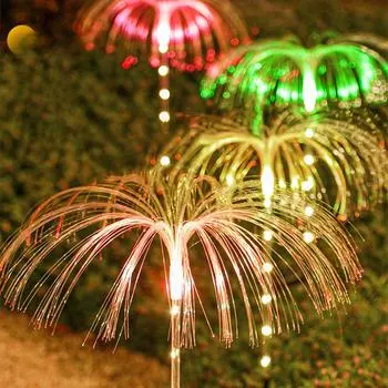 Солнечные фонари, уличные меняющие цвет, оптоволоконные садовые светильники в виде медуз, заземляющая лампа, водонепроницаемая наружная ландшафтная лампа Chris Black