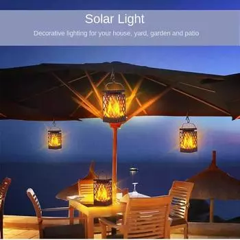 Солнечные фонари уличные солнечные фонари мигающие огни уличные водонепроницаемые подвесные светильники украшения наружное освещение палуба двор 1pcs оранжевый