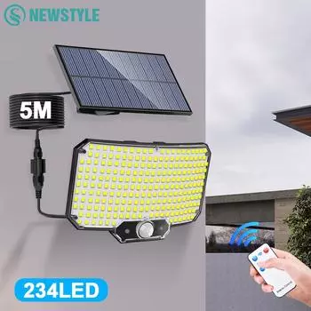 Солнечные фонари уличные водонепроницаемые 106/234LED солнечный датчик движения прожектор 3 режима освещения солнечный охранный свет гаражный забор