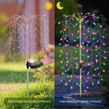 Солнечные гирлянды для сада, водонепроницаемые солнечные гирлянды для деревьев, для двора, декоративные солнечные гирлянды
