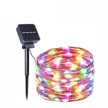 Солнечные гирлянды для улицы, 5 м/10 м/20 м/30 м, гирлянды с 8 режимами, светильники из медной проволоки для украшения сада, двора, свадьбы 5M белый