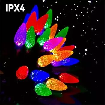 Солнечные гирлянды из клубники для праздничной рождественской вечеринки, водонепроницаемые гирлянды для сада, декоративная лампа для рождественской елки