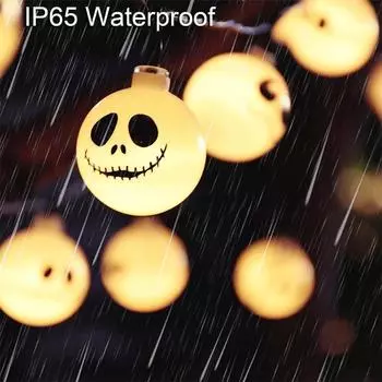 Солнечные гирлянды Кошмар перед Рождеством Украшения на Хэллоуин Светильники 8 режимов Уличные водонепроницаемые На солнечной энергии 351 5M 20LED 8MODE