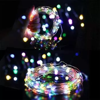 Солнечные гирлянды, рождественские огни, 8 режимов, гирлянда из медной проволоки, разноцветные мерцающие огни для вечеринки в спальне 331 7M 50led