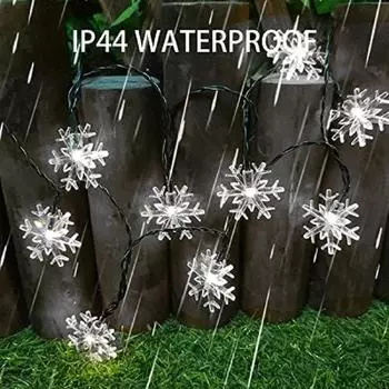 Солнечные гирлянды в виде снежинок, рождественские огни, 7 м, 50 светодиодов, наружные украшения в виде снежинок, свадебное вечернее новогоднее освещение 7M 50LEDs белый