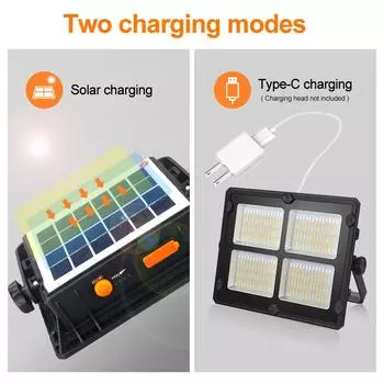 Солнечные и USB зарядные уличные фонари уличные плавные регулируемые рабочие прожекторы 4 режима освещения водонепроницаемые светодиодные фонари для кемпинга