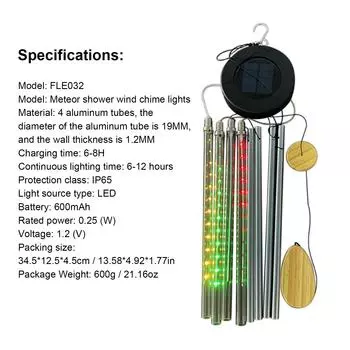 Солнечные колокольчики, уличные светодиодные колокольчики, 7 цветов, меняющие мемориальные колокольчики с красочными серебряный