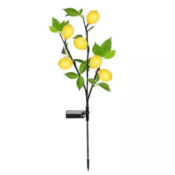 Солнечные лимонные светильники освещают газон и двор с помощью прочных атмосферных светильников из нержавеющей стали