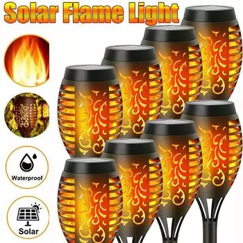 Солнечные мерцающие танцующие огни пламени водонепроницаемые солнечные фонари для наружного сада патио дорожка двор подъездная дорожка декоративные 12LED-1PC