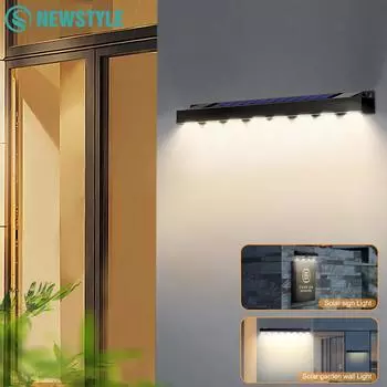 Солнечные настенные светильники для ограждения, уличные 4/8 светодиодных солнечных вывесок, очень яркие солнечные светильники для адреса, водонепроницаемые светильники для крыльца, настенное крепление, Dec 1pc