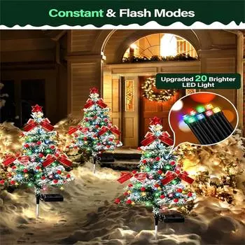 Солнечные рождественские огни на елку, 40 светодиодных лампочек, солнечные водонепроницаемые рождественские огни, уличные светильники для украшения сада, солнечные рождественские украшения, для патио One Size