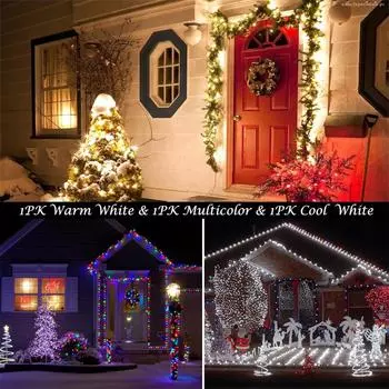 Солнечные рождественские огни, солнечные гирлянды, водонепроницаемые, зеленый провод с 8 режимами, рождественские огни для сада 457 5m 20 led