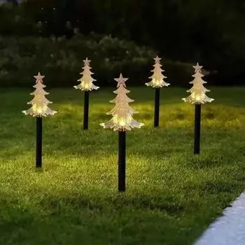 Солнечные рождественские снежинки светодиодные солнечные ландшафтные дворовые светильники звездная рождественская елка гирлянда украшение для дома и газона
