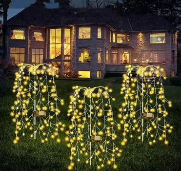 Солнечные садовые фонари, уличные водонепроницаемые гирлянды из медной проволоки, патио, патио, тротуар, декоративные фонари 120LED разноцветный