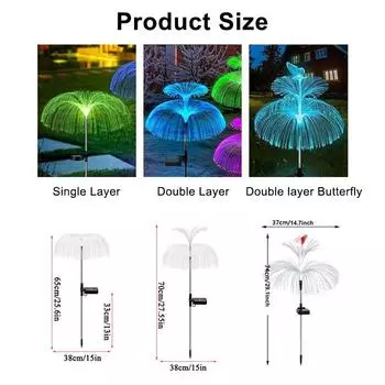 Солнечные садовые светильники, наружные, 7 цветов, градиент RGB, медузы, солнечные светильники, водонепроницаемые, одинарные/двойные, для ландшафтной дорожки
