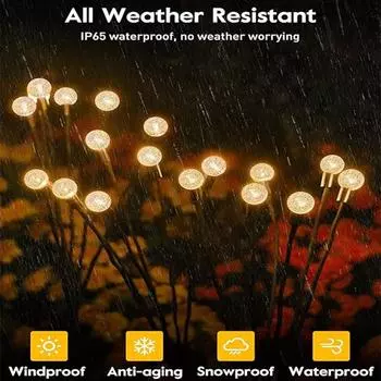 Солнечные садовые светильники, уличные водонепроницаемые гирлянды, светодиодные качающиеся хрустальные шары для двора, дорожки, патио, газона, рождественские украшения теплый белый
