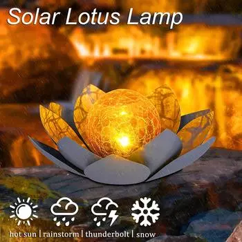 Солнечные садовые светильники, водонепроницаемые светодиодные лампы Lotus Solar, солнечный свет, двор, патио, газон, дорожка, подъездная дорожка, декор, ландшафтное освещение Solar