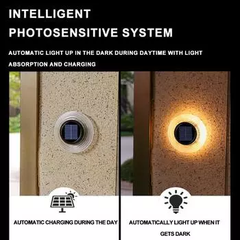 Солнечные скрытые светильники, светодиодные уличные водонепроницаемые светильники для газонов, светильники для патио, светильники для террас и садов, светильники для ограждений газонов 1PC