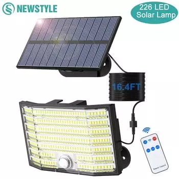 Солнечные светильники 226LED наружные солнечные светильники безопасности датчик движения 3 режима сплит-солнечные прожекторы водонепроницаемый садовый сарай
