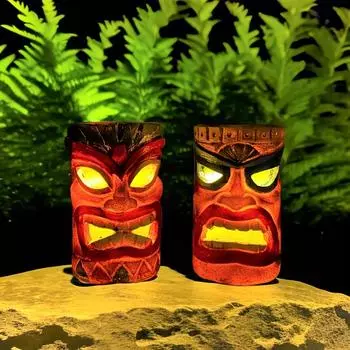 Солнечные светильники, наружные, гавайские, тропические, в стиле тики, тотемные, этнические, племенные, декоративные светильники, светильники для статуй, светильники для газонов, садовые светильники