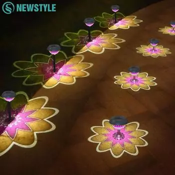 Солнечные светильники, уличные водонепроницаемые светодиодные солнечные садовые проекционные светильники, садовый двор, лампа для ландшафтной дорожки, двора, патио, декор 1pc