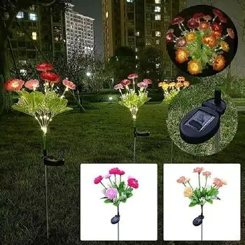 Солнечные светодиодные фонари, снежный лотос, газонная лампа IP65, водонепроницаемая для двора, патио, сада, украшения, цветочная праздничная лампа для вечеринки 1PC