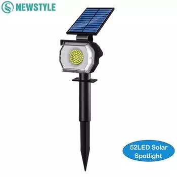 Солнечные точечные светильники наружные 52/50 светодиодных солнечных светильников IP65 водонепроницаемые 3 уровня яркости прожектора ландшафтное освещение для двора сада газона 1pcs