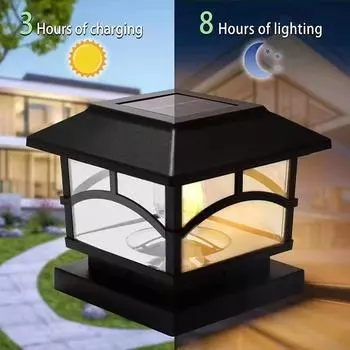 Солнечные уличные фонари для столбов 4x4 5x5 6x6 Яркие светодиодные фонари для столбов для забора, сада или патио Водонепроницаемые фанерные фонари для забора Warm Lighting