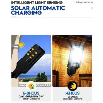Солнечные уличные фонари для улицы, солнечная лампа с 3 режимами освещения, водонепроницаемый датчик движения, охранное освещение для сада, патио, дорожки, двора