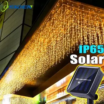 Солнечные занавески сосулек свет 3,5 м карниз декор наружные гирлянды для свадебной вечеринки рождественский декор лестницы садовые гирлянды 3.5M белый