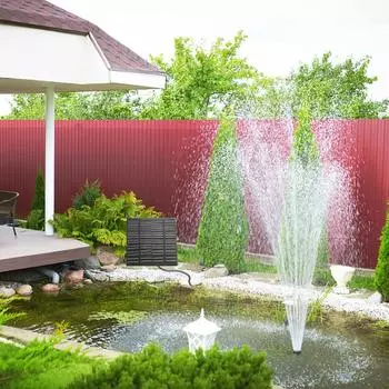 Солнечный аквариумный волнообразователь, простая установка с 6 насадками, водяной насос, фильтр, многофункциональные декоративные опоры для сада на открытом воздухе чёрный