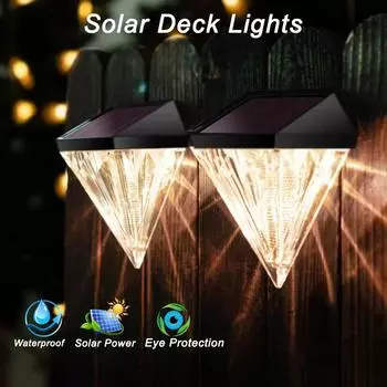 Солнечный алмазный настенный светильник, садовый светильник, садовый балкон, светодиодный водонепроницаемый уличный фонарь, декоративная атмосфера, уличный настенный светильник 2PCS