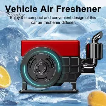 Солнечный автомобильный освежитель воздуха, автомобильный ароматизатор с дизайном в виде тракторного двигателя, вращающийся ароматизатор на солнечной энергии, привлекательный аксессуар для салона автомобиля серебряный