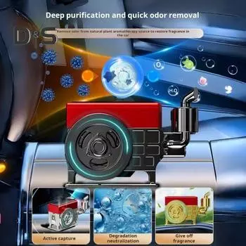 Солнечный автомобильный освежитель воздуха, автомобильный ароматизатор с дизайном в виде тракторного двигателя, вращающийся ароматизатор на солнечной энергии, привлекательный аксессуар для салона автомобиля серебряный