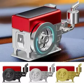 Солнечный автомобильный освежитель воздуха, автомобильный ароматизатор с дизайном в виде тракторного двигателя, вращающийся ароматизатор на солнечной энергии, привлекательный аксессуар для салона автомобиля жёлтый