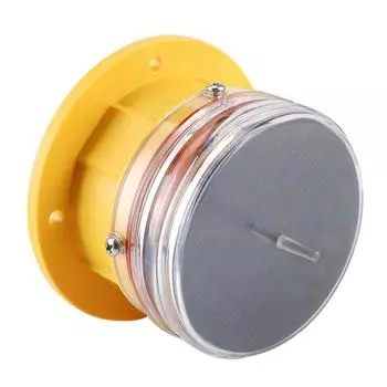 Солнечный боковой фонарь IP68 водонепроницаемый светодиодный судовой морской док баржа сигнальный маяк мигающий свет 360° освещение жёлтый