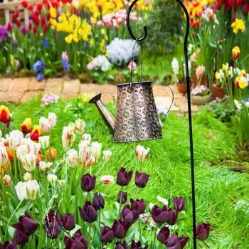 Солнечный чайник, металлическая подвесная лейка со светодиодными гирляндами, работающая на солнечной энергии L