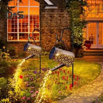 Солнечный чайник, металлическая подвесная лейка со светодиодными гирляндами, водонепроницаемая наружная декоративная лампа на солнечной батарее для сада, дорожки и двора L