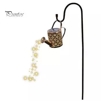 Солнечный чайник, металлическая подвесная лейка со светодиодными гирляндами, водонепроницаемая наружная декоративная лампа на солнечной батарее для сада, дорожки и двора L
