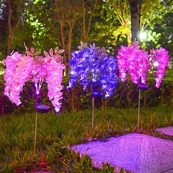 Солнечный цветок глицинии ландшафтное освещение украшение двора сада светодиодные искусственные цветы заземление светильники газон лампы розовый
